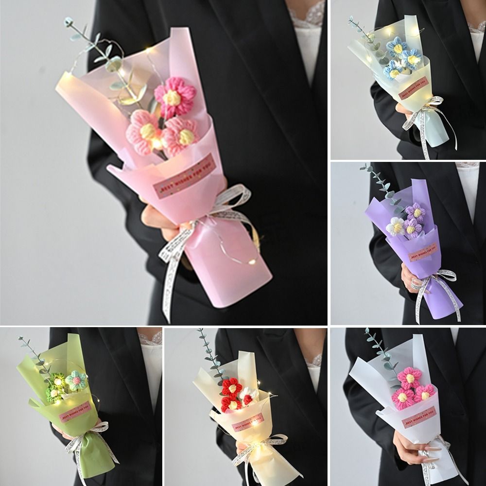Photography Artificial Lighting - Buket Bunga Rajut Crochet Lampu LED