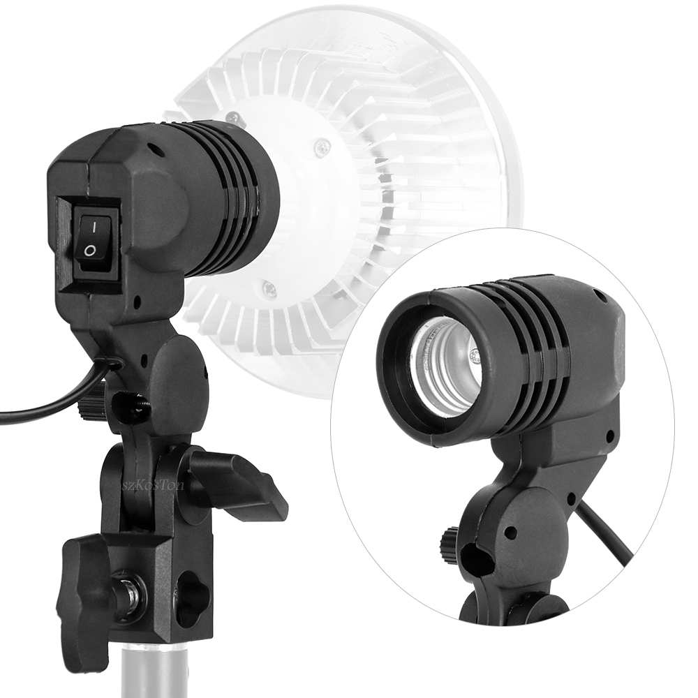 Photography Umbrella Lighting Kit - Pemegang bohlam kepala tunggal soket E27