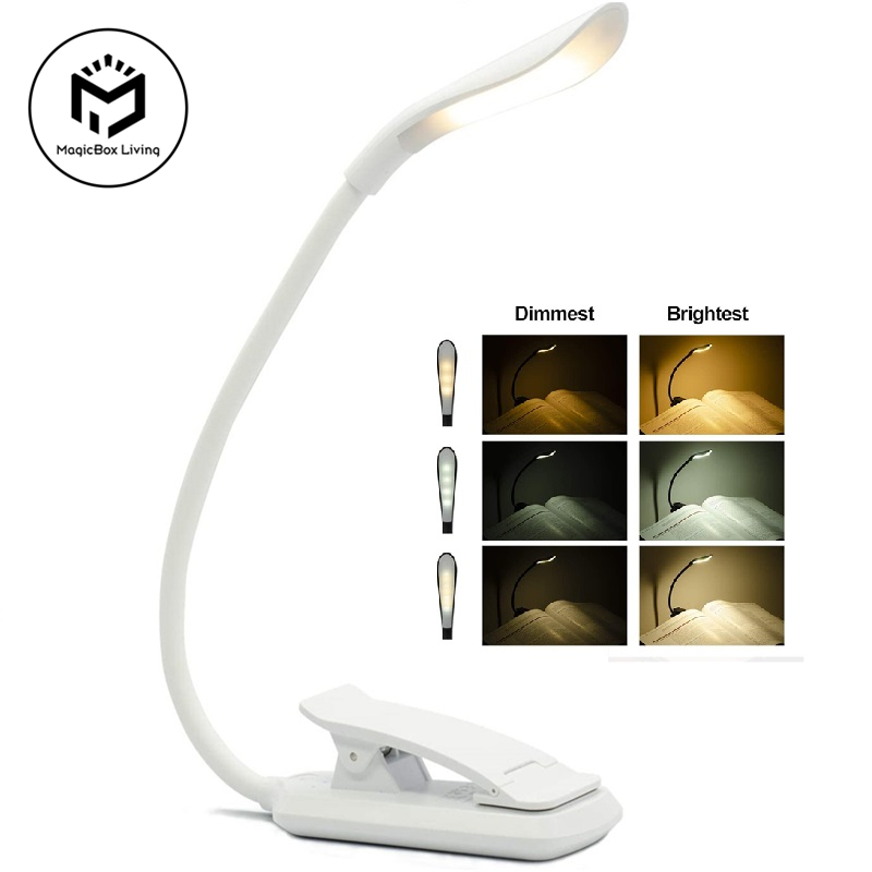 Photography Lighting Book - Lampu Buku Clip-On USB Isi Ulang