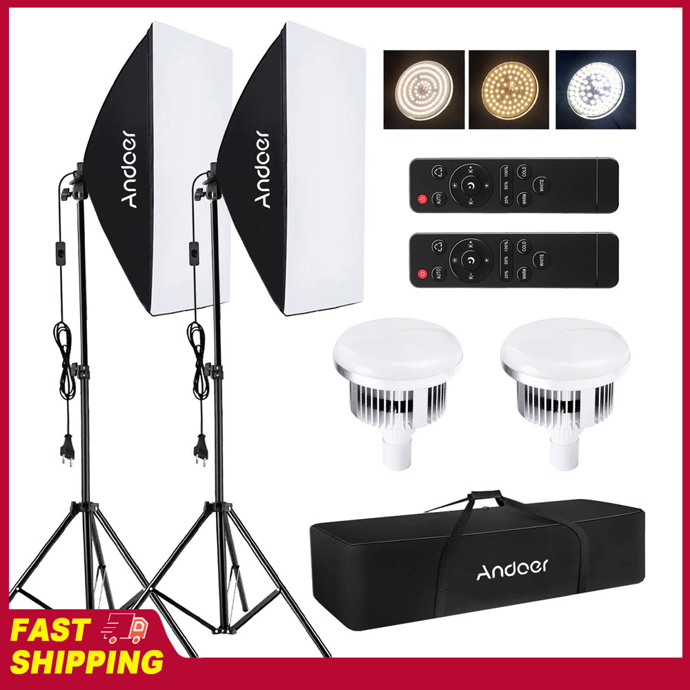 Photography Umbrella Lighting Kit - Set Pencahayaan Softbox Andoer untuk Studio