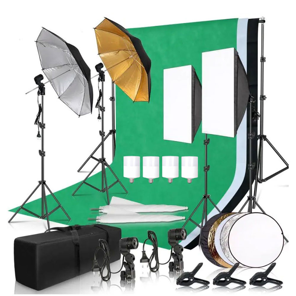 Photography Lighting Setup - Kit Pencahayaan Softbox Studio Fotografi dengan