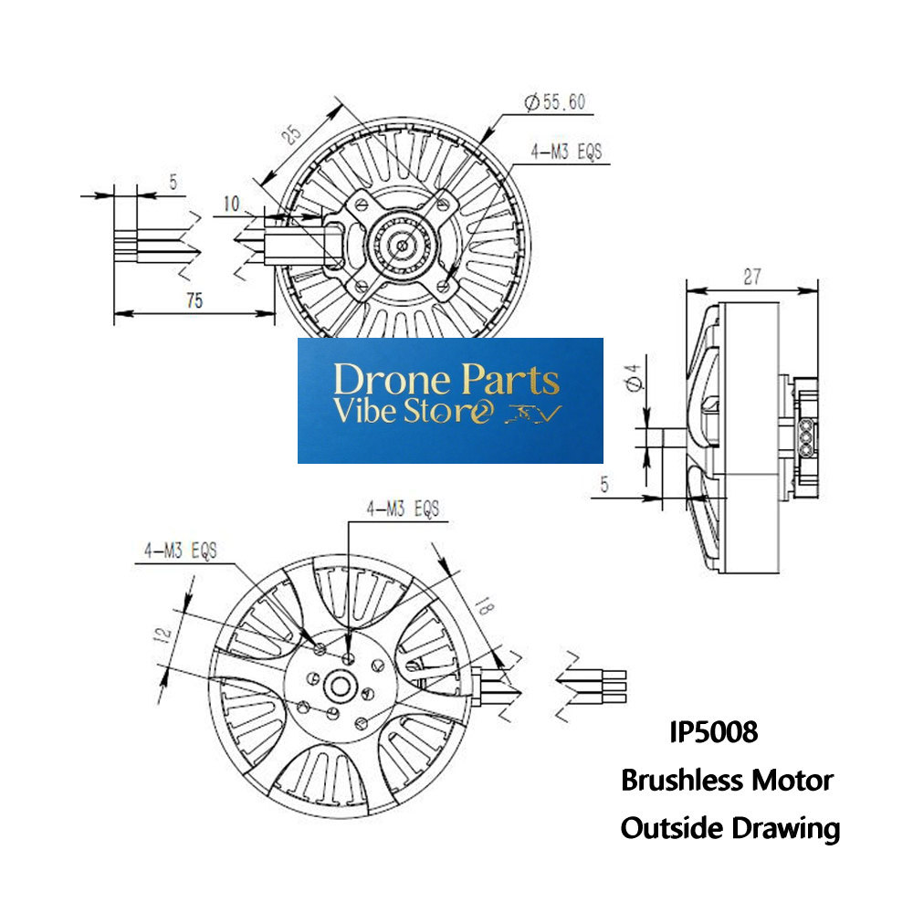 Photography Lighting Material - DParts1IP5008 KV370 Motor Tanpa Sikat Untuk