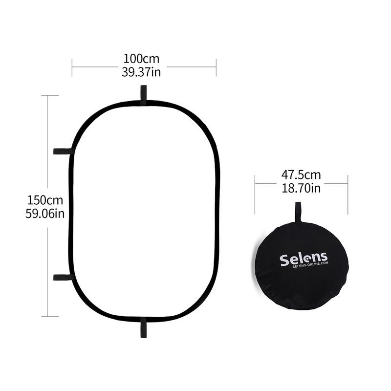 Photography Lighting Bag - 100X150CM Reflektor Oval Lipat Papan Cahaya