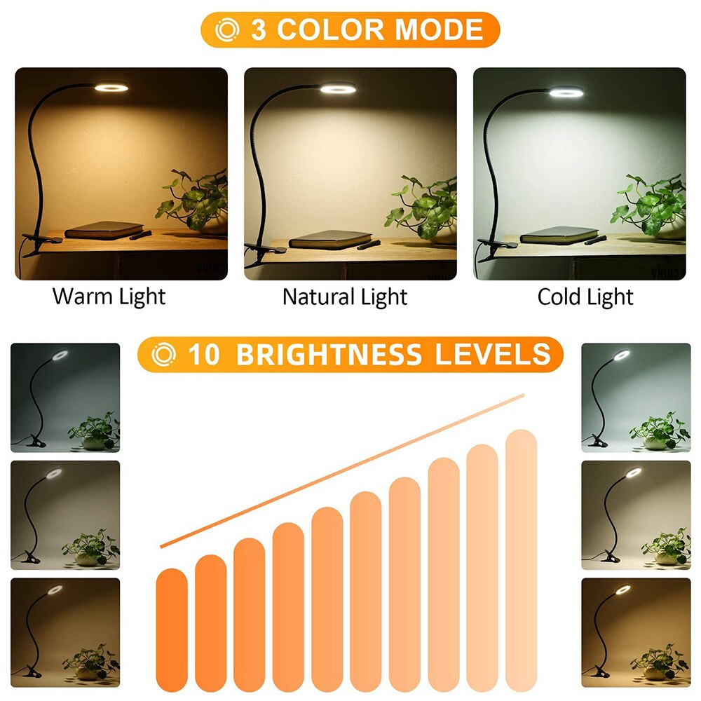 48 LED lampu meja klip USB lam - Photography Lighting Book ulasan dan harga