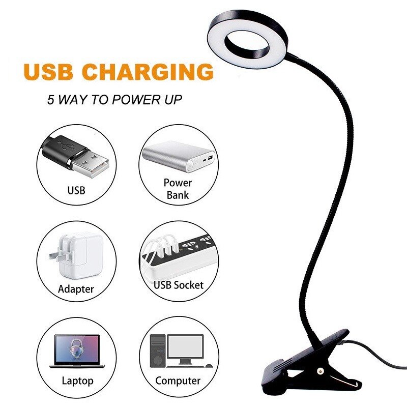 48 LED lampu meja klip USB lam - Photography Lighting Book ulasan dan harga
