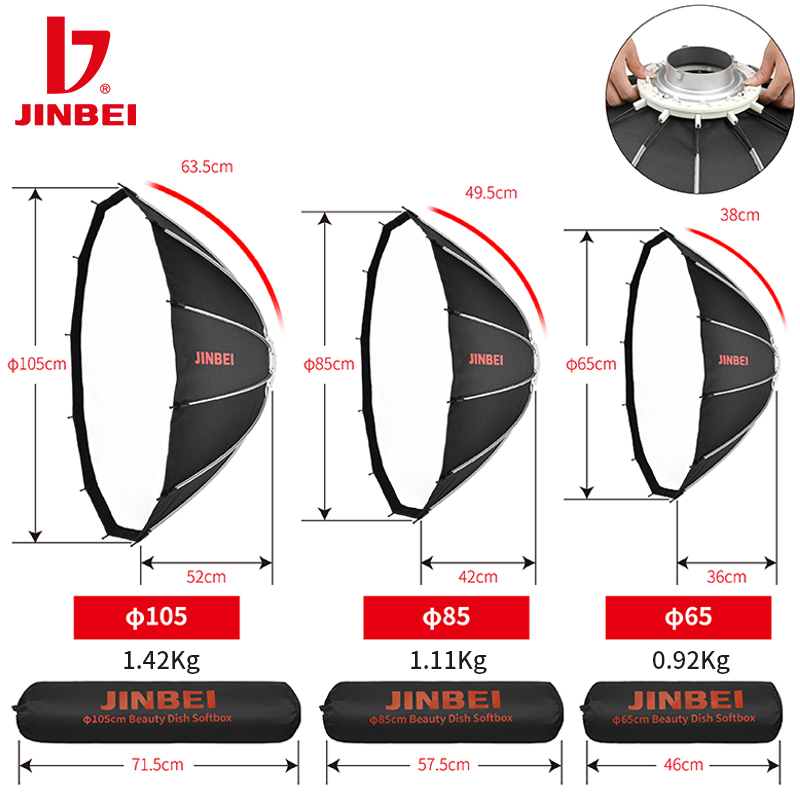 JINBEI 65 Quick Open Parabolic - Photography Lighting Kits ulasan dan harga