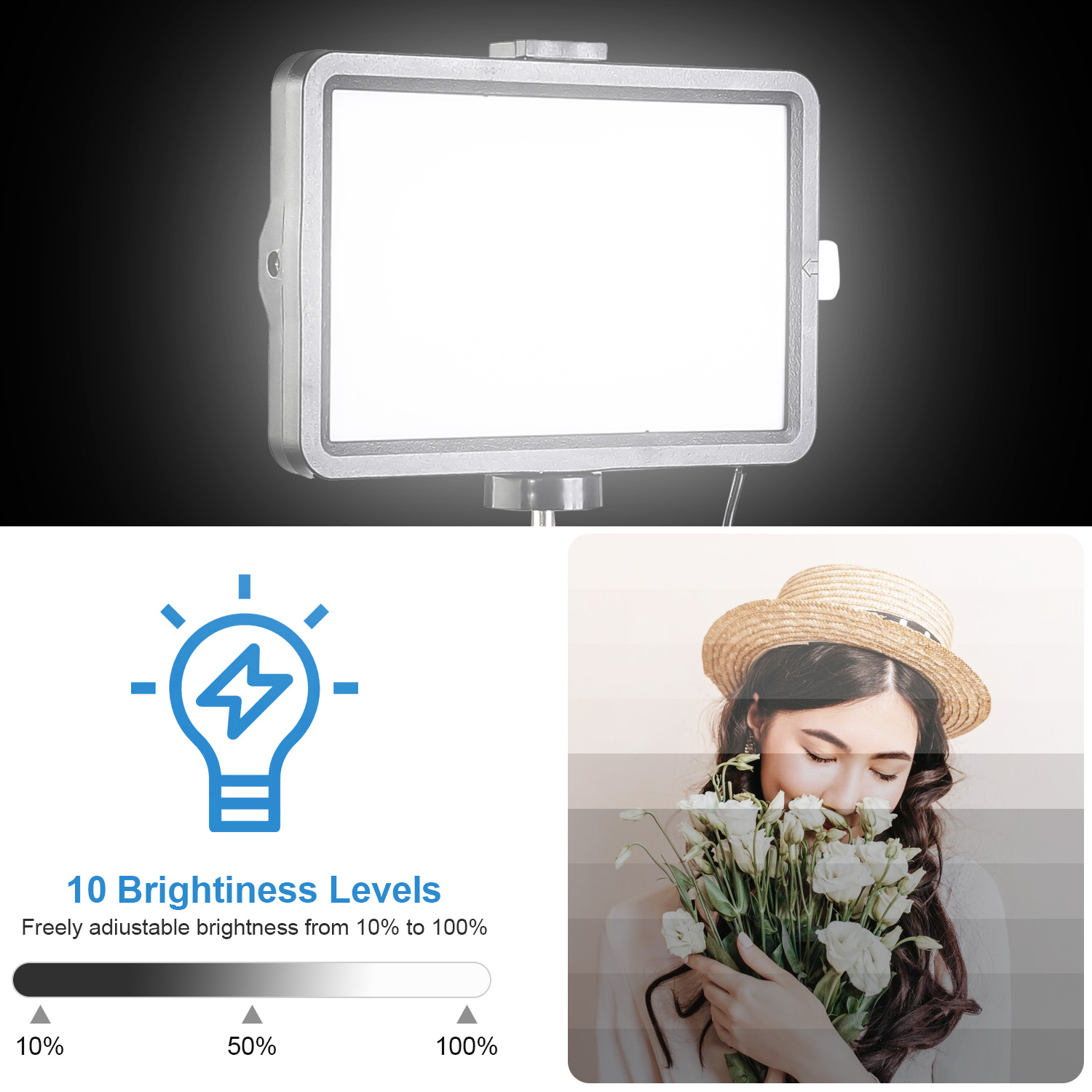 Lampu LED Kotak 8 inci dengan  - Makeup Photography Lighting ulasan dan harga