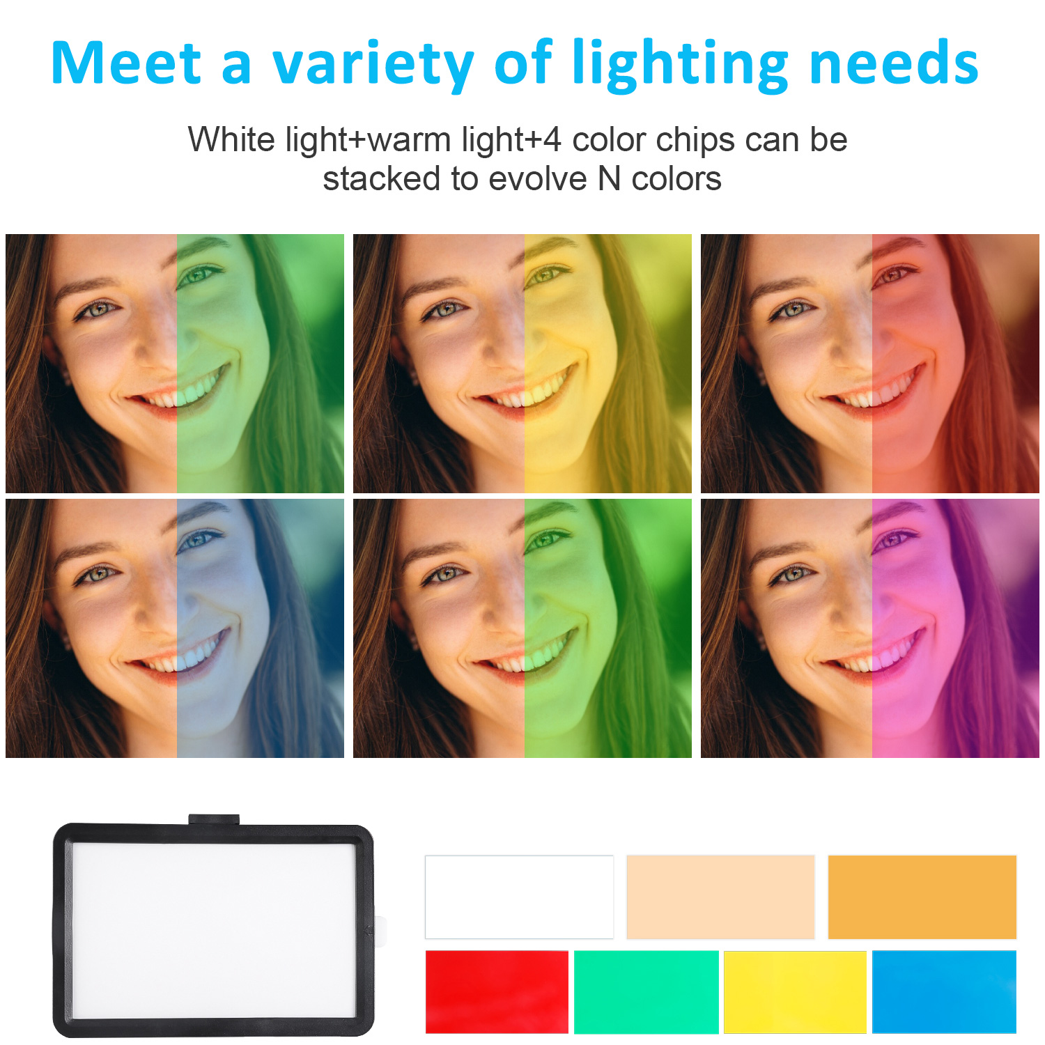 Lampu LED Kotak 8 inci dengan  - Makeup Photography Lighting ulasan dan harga