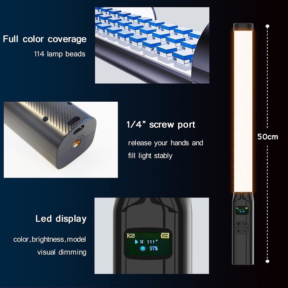 Lampu stik RGB 50CM, lampu tab - Photography Lighting Types ulasan dan harga