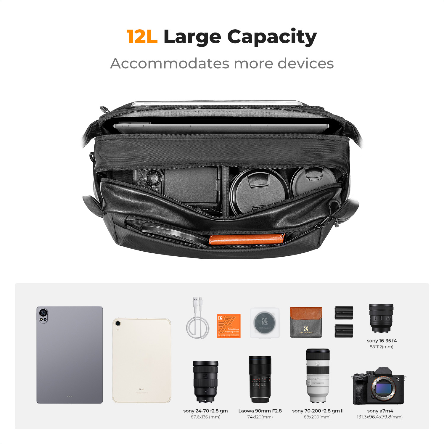 K&F CONCEPT 12L/10L Tas Selemp - Photography Lighting Bag ulasan dan harga