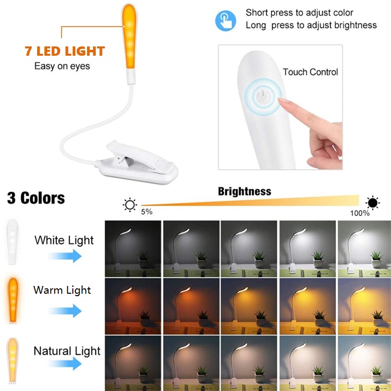 Lampu Buku Clip-On USB Isi Ula - Photography Lighting Book ulasan dan harga