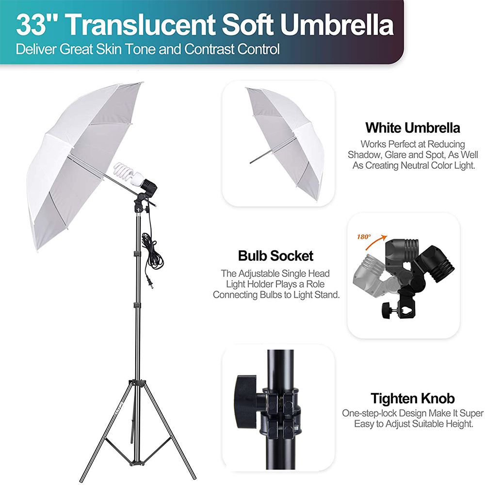 Peralatan Studio Foto Hemat Bi - Photography Umbrella Lighting Kit ulasan dan harga