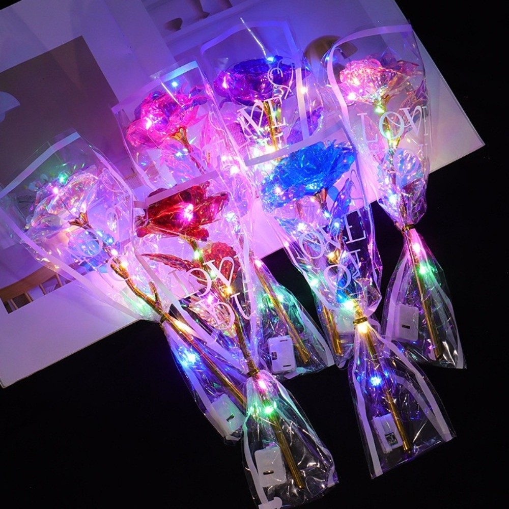 Bunga Mawar Foil Emas Bersinar - Photography Artificial Lighting ulasan dan harga