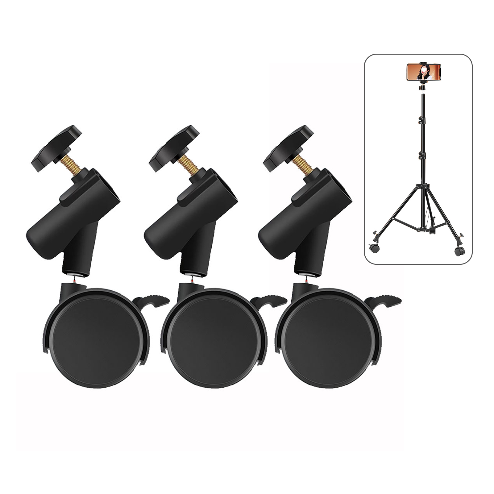 3 buah/set Roda Kastor Fleksib - Photography Lighting Setup ulasan dan harga